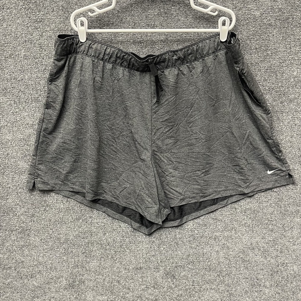 Nike Dri Fit Shorts Women's Gray Heather Training DC5413-010 Size 3X